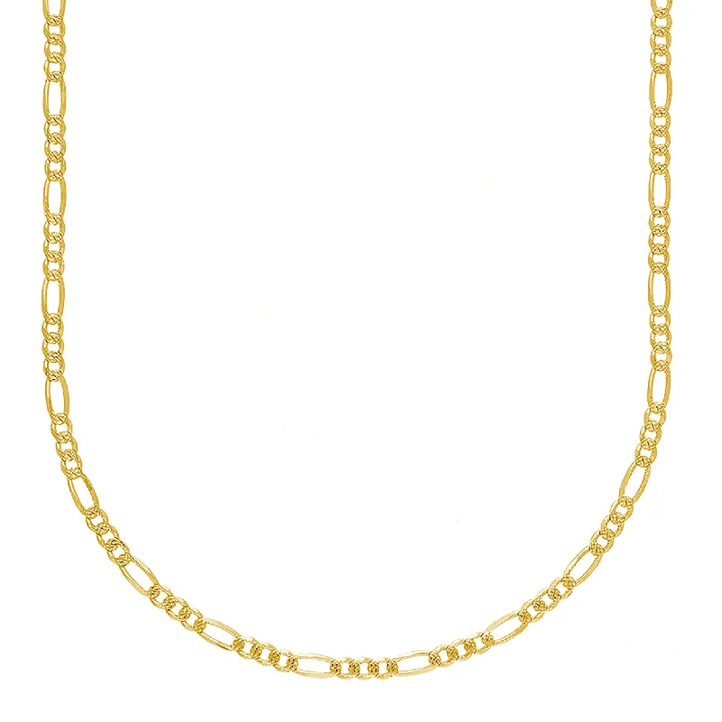 precious stone necklaces for women -Diamond-Cut Figaro Chain (14K)