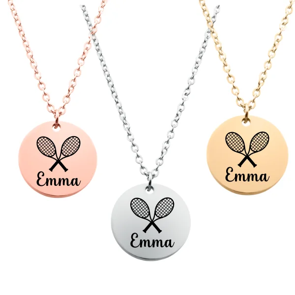 vintage necklaces for women -Engraved Tennis Necklace