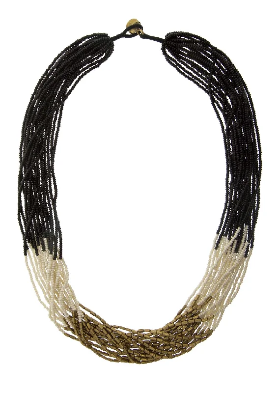 high-end necklaces for women -<br>Hema Necklace<br>Black and Cream