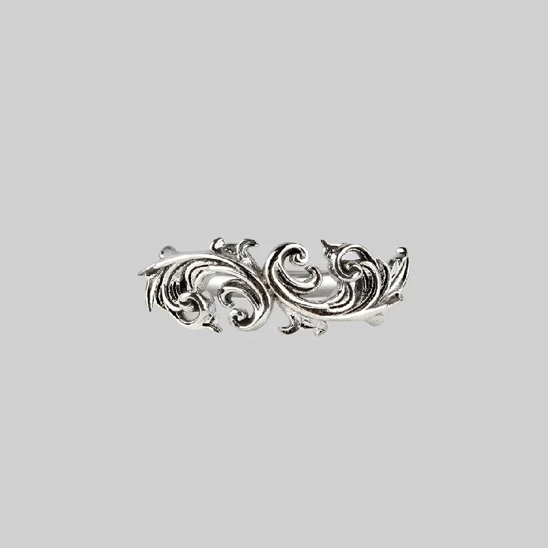 men's and women's matching rings -IMPERIAL. Ornate Flourish Ring - Silver