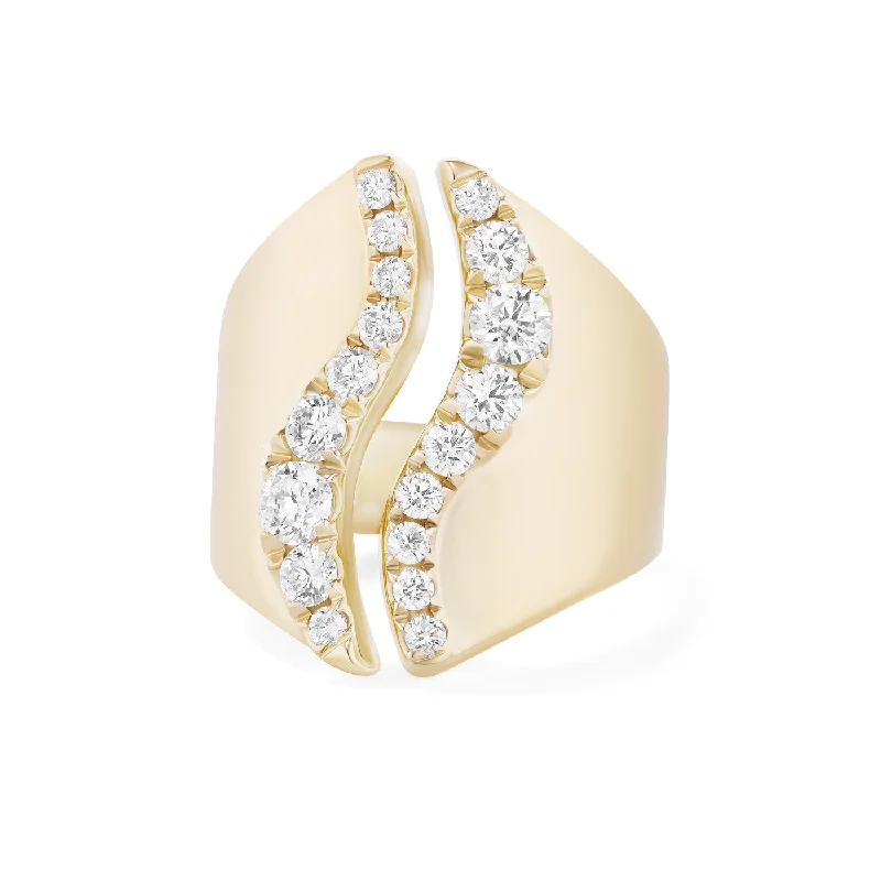 elegant rings for women -CLARA OPEN WAVE RING