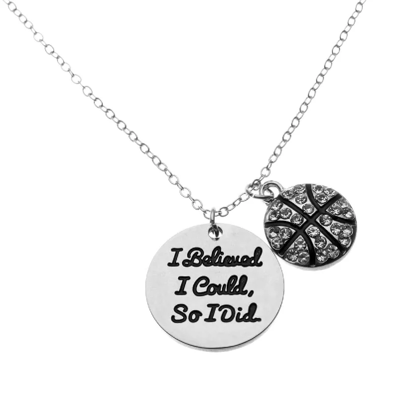 minimalist bar necklaces for women -Basketball Necklaces with Inspirational Charms