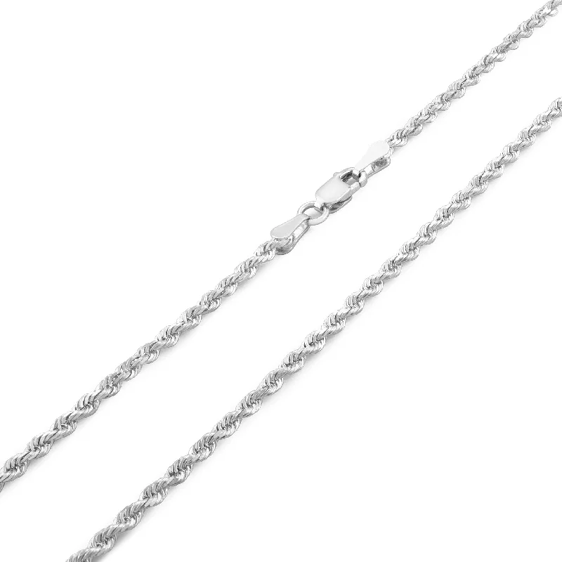 angel wing necklaces for women -Solid Rope Chain (Silver)