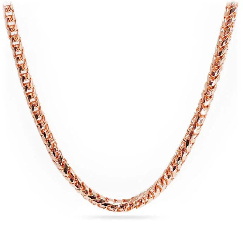 celestial necklaces for women -Rose Gold Solid Franco Chain (14K)