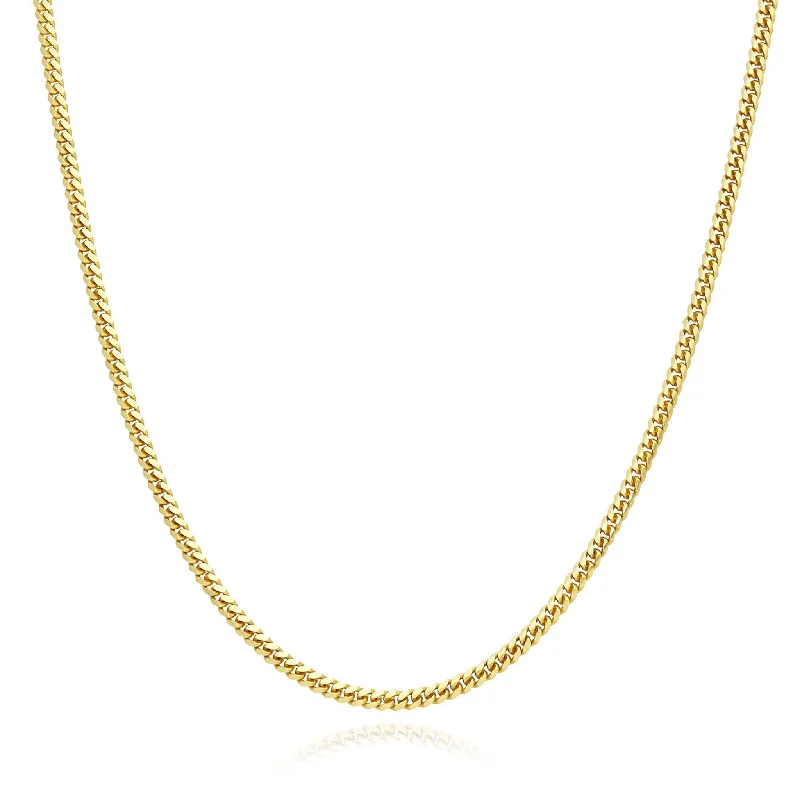 choker necklaces for women -Solid Miami Cuban Link Chain (18K)