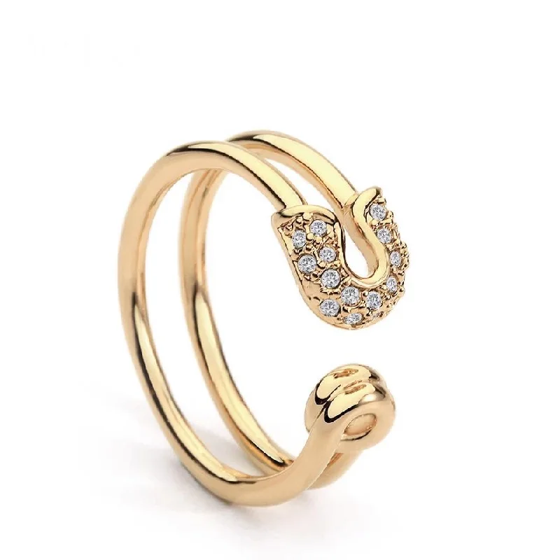 cushion-cut rings for women -Safety Pin Ring