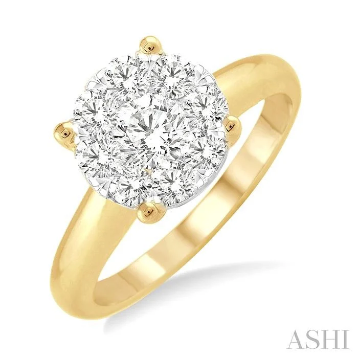 unique engagement rings for women -ROUND SHAPE LOVEBRIGHT ESSENTIAL DIAMOND RING