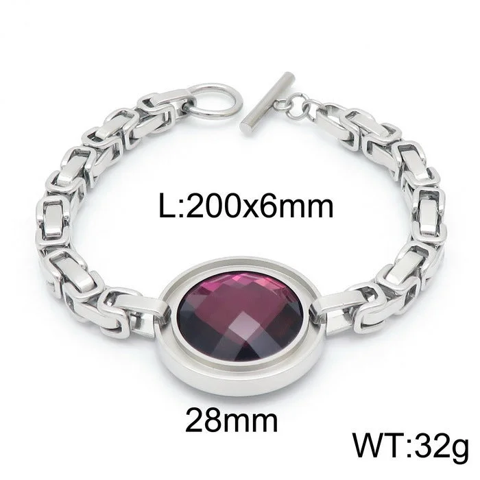 Steel Purple Bracelet Kb139192-Z