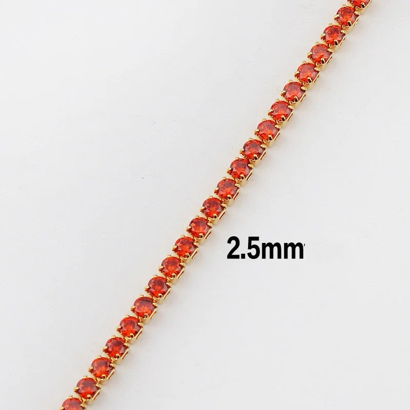 Orange Diamond 2.5mm Necklace