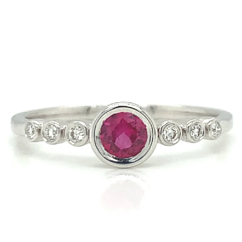 floral engagement rings for women -Ruby & Diamond Ring - "Remembrance"