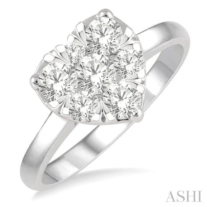 cushion cut engagement rings for women -HEART SHAPE LOVEBRIGHT ESSENTIAL DIAMOND ENGAGEMENT RING