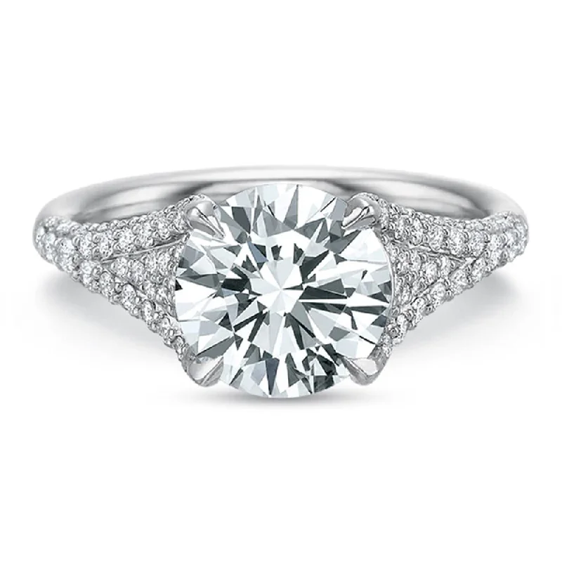 halo engagement rings for women -Engagement Rings-Prong Set