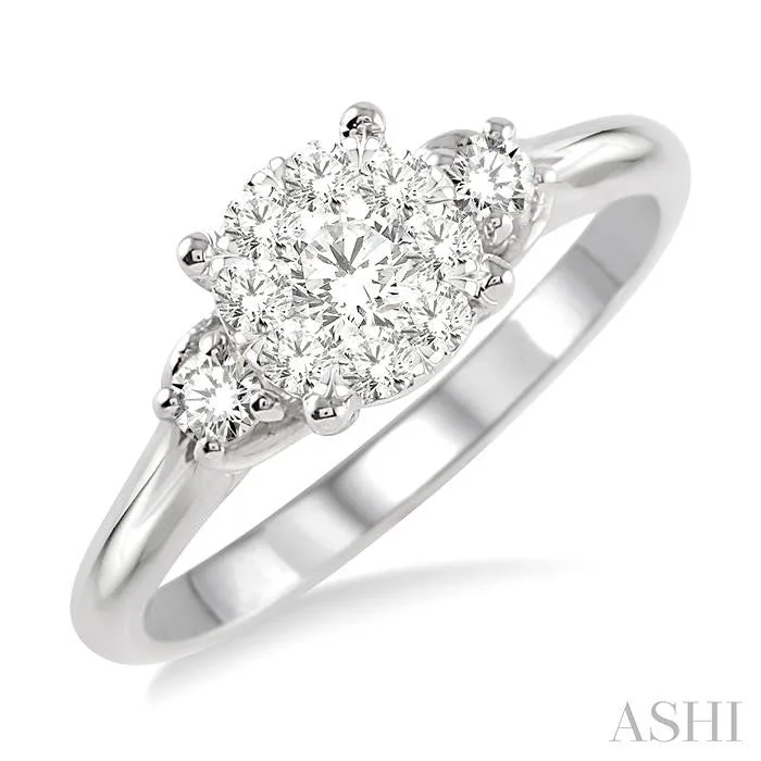 celebrity style engagement rings for women -ROUND SHAPE LOVEBRIGHT DIAMOND ENGAGEMENT RING