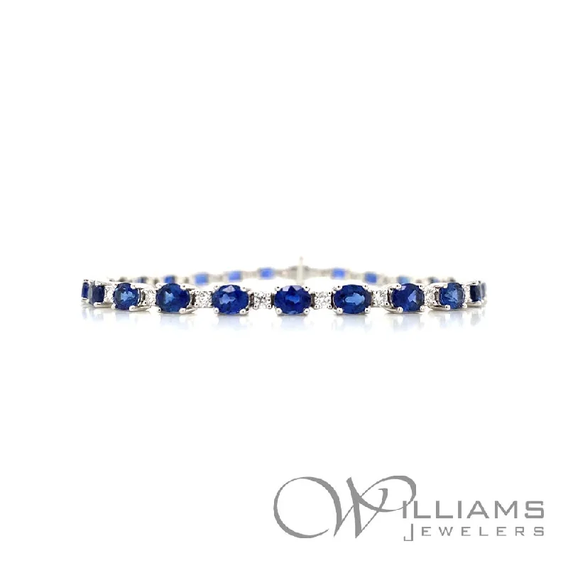 double-row bracelets for women -Williams Signature 18 Karat Blue Sapphire Bracelet