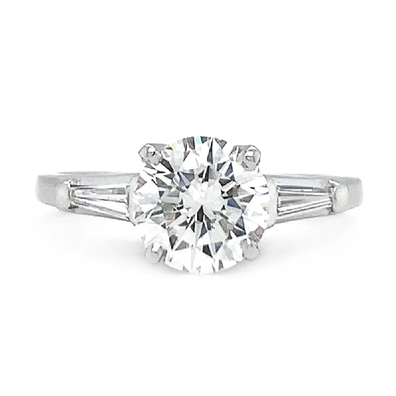 luxury round diamond engagement rings for women -Platinum Diamond Engagement Ring - "Queen of Light"