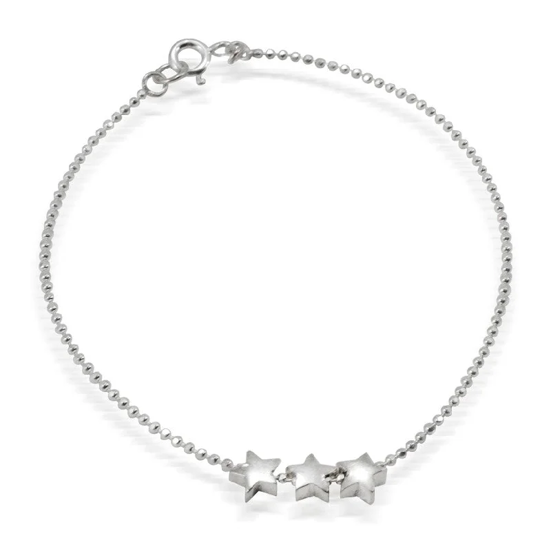 tennis bangles for women -Sterling Silver 3 Star Bracelet