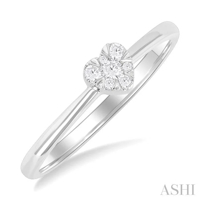 engraved engagement rings for women -HEART SHAPE LOVEBRIGHT PETITE DIAMOND RING