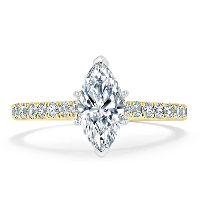 pear-shaped engagement rings with diamonds for women -Marquise Cut Moissanite Engagement Ring, Classic Style