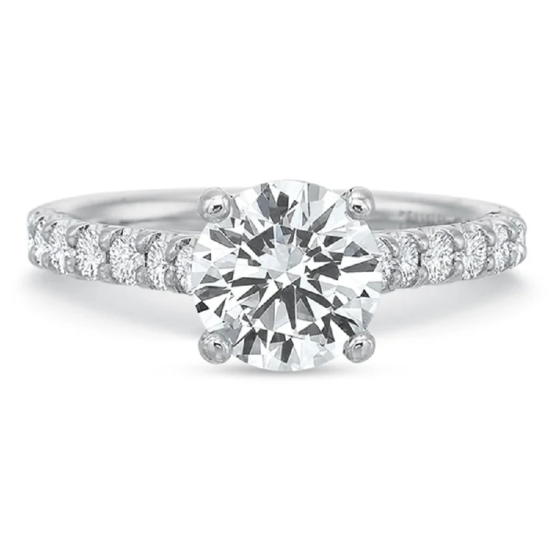 radiant cut engagement rings for women -Engagement Rings-Prong Set