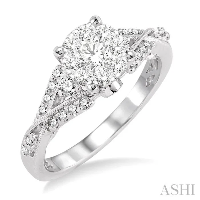 classic engagement rings for women -ROUND SHAPE LOVEBRIGHT DIAMOND ENGAGEMENT RING