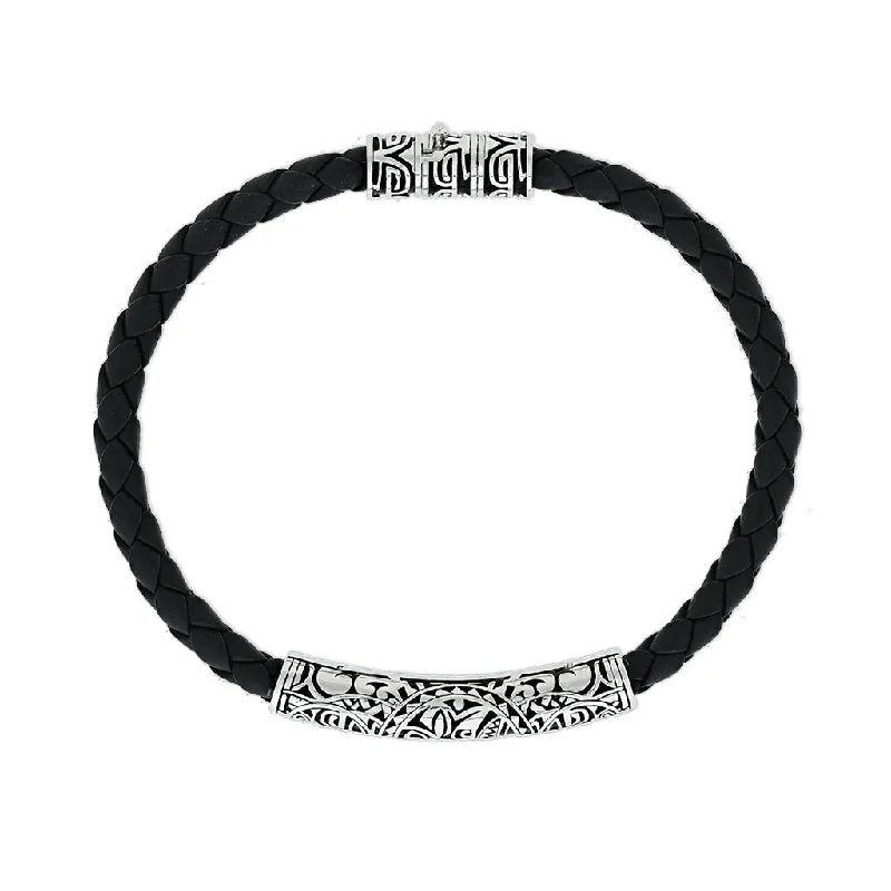 diamond bangles for women -Effy Tribal Leather Bracelet