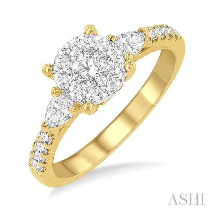 platinum engagement rings for women -ROUND SHAPE LOVEBRIGHT DIAMOND ENGAGEMENT RING