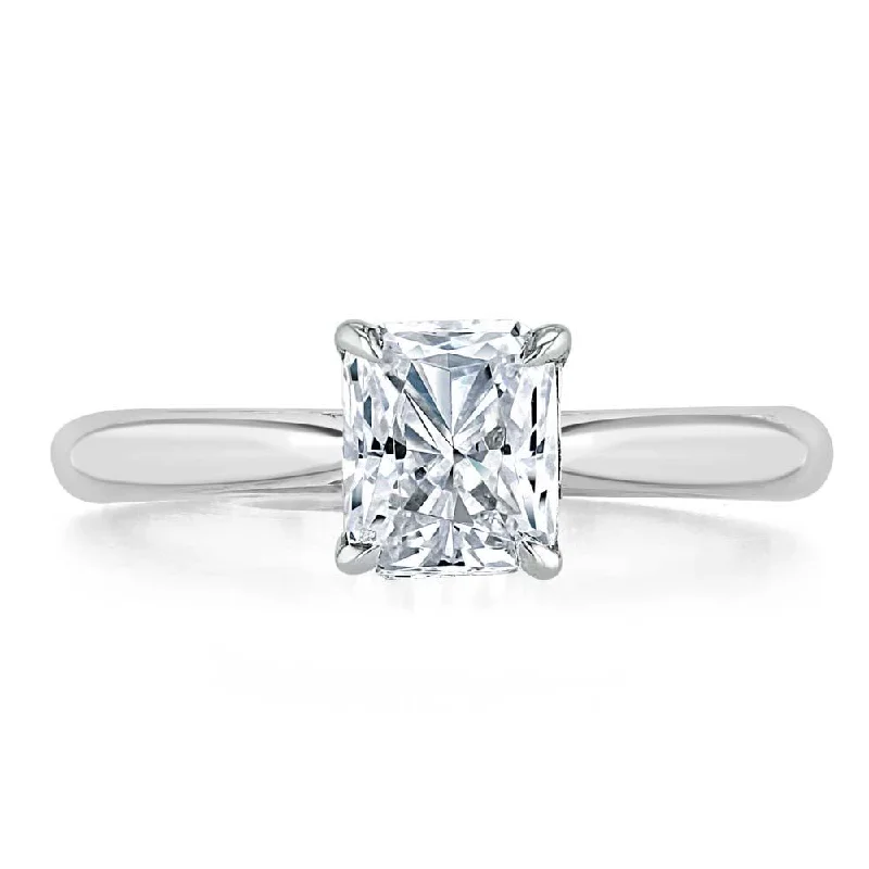 gold engagement rings for women -Radiant Cut Moissanite Engagement Ring, Classic Style