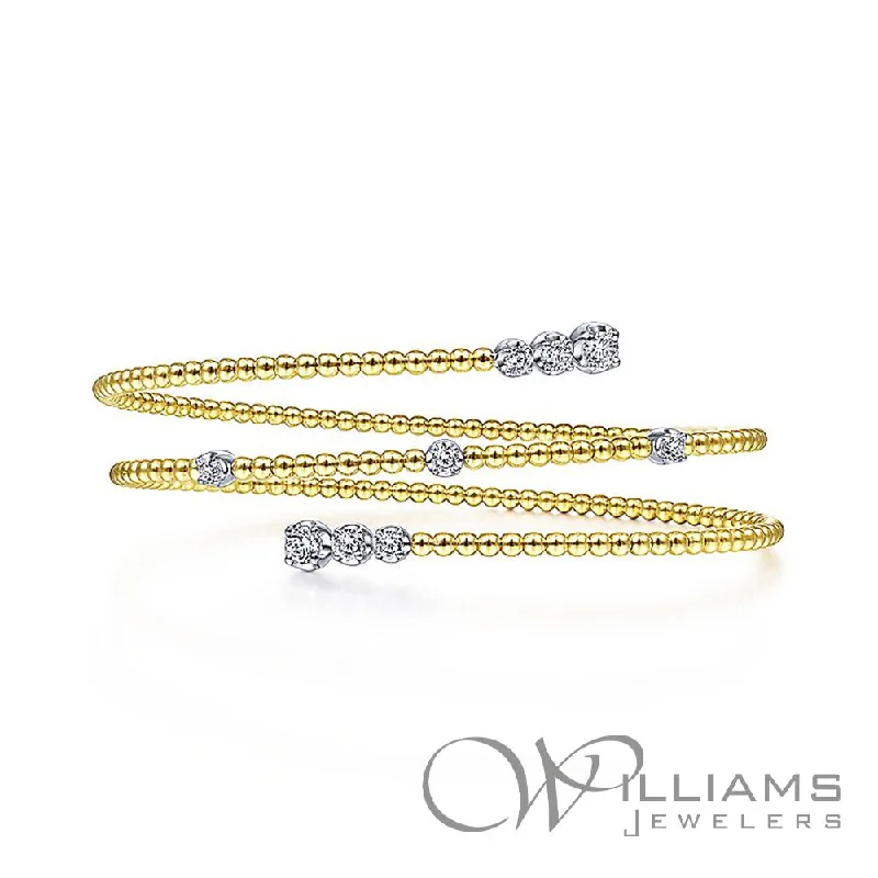 twisted bracelets for women -Gabriel & Co. Bujukan 14 Karat Diamond Bracelet