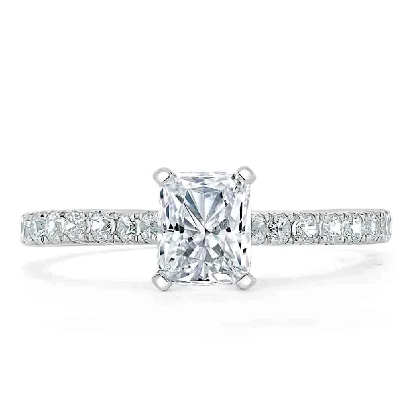 vintage engagement rings for women -Radiant Cut Moissanite Engagement Ring, Classic Style