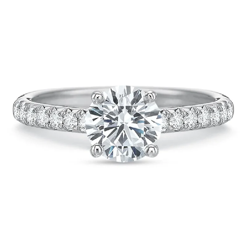 designer platinum engagement rings for women -Engagement Rings-Prong Set