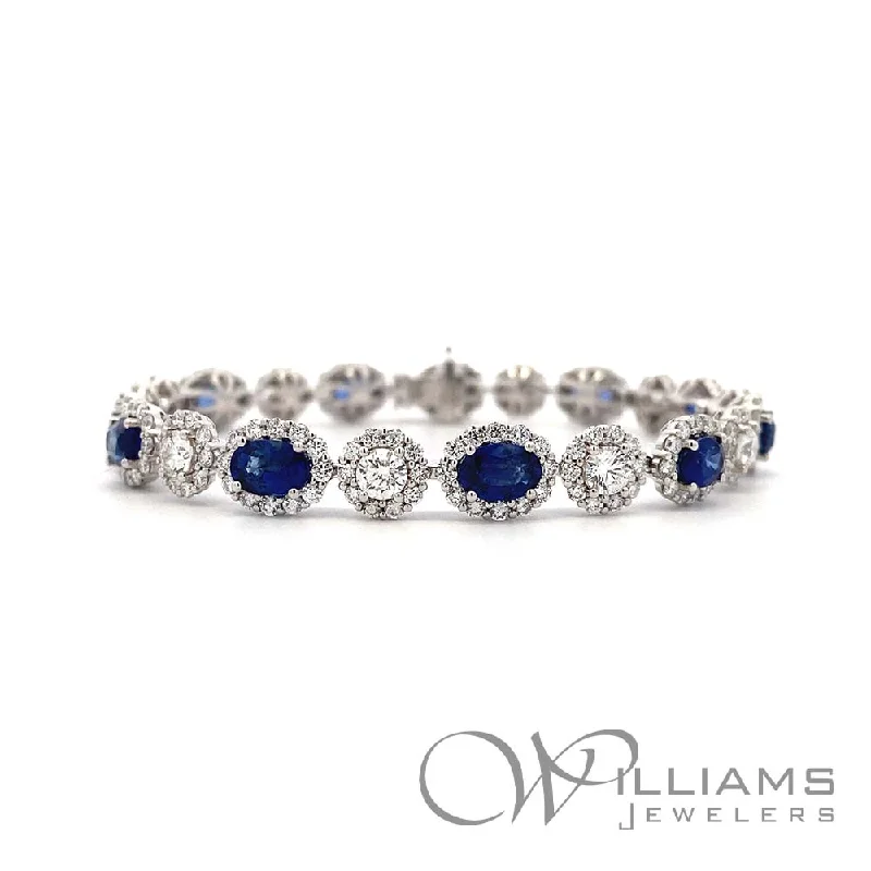 silver chain bracelets for women -Williams Signature 18 Karat Sapphire Bracelet