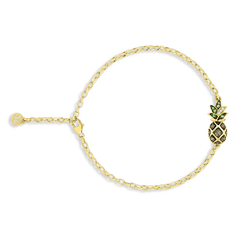 gold bangles for women -Le Vian Aloha Collection Pineapple Bracelet