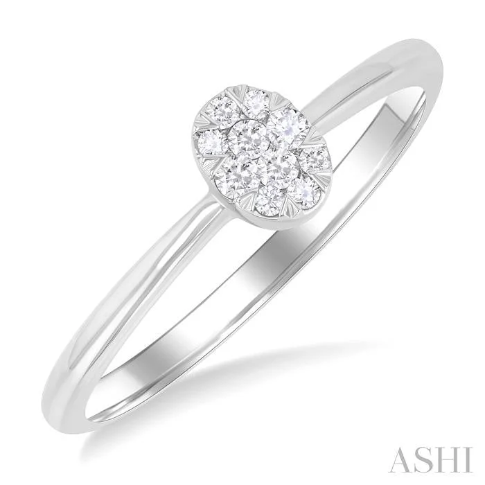 pear-shaped engagement rings with diamonds for women -OVAL SHAPE LOVEBRIGHT PETITE DIAMOND RING