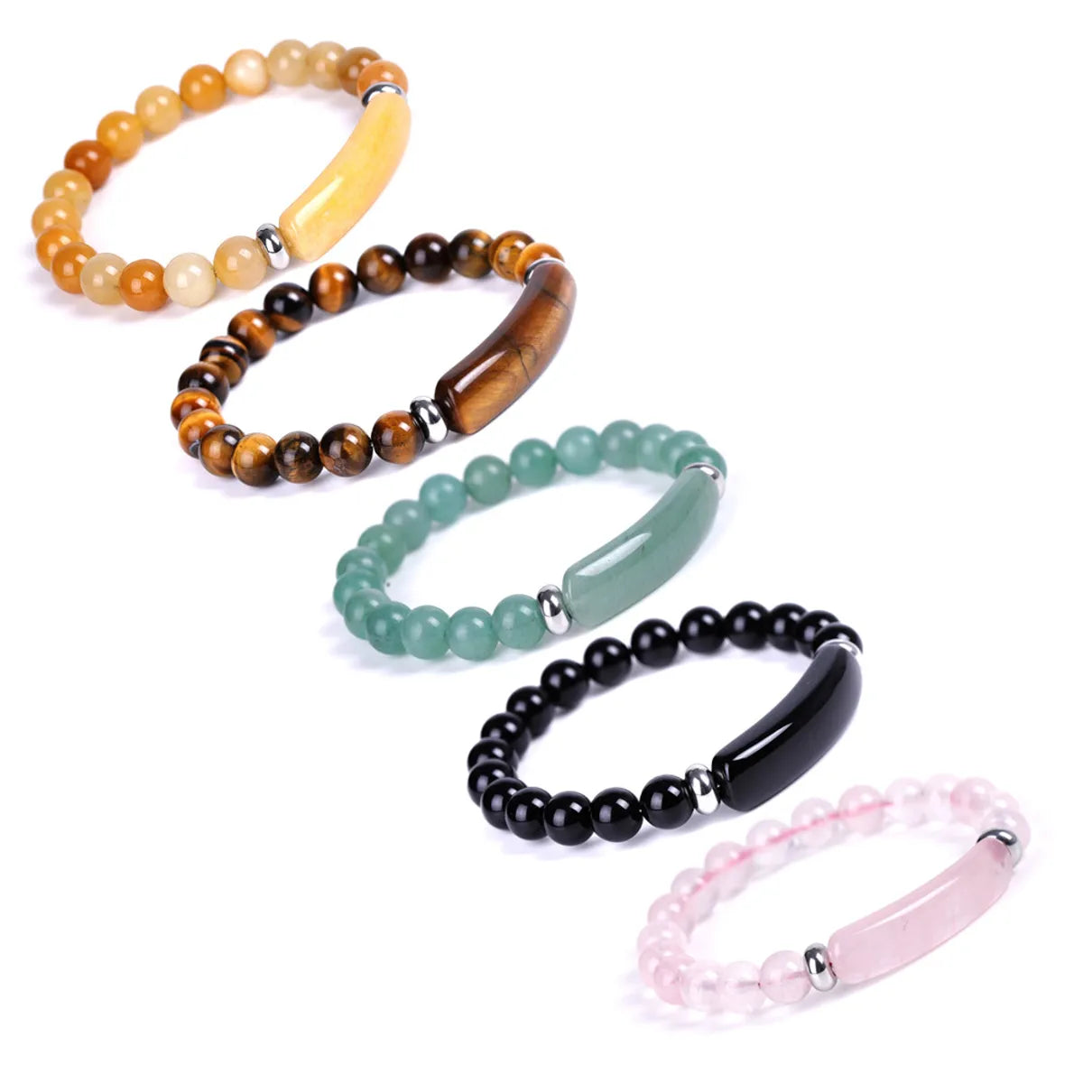 silver-plated bracelets for women -Fashion Ball Natural Stone Agate Bracelets