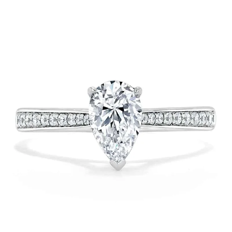 vintage-inspired engagement rings for women -Pear Cut Moissanite Engagement Ring, Classic Style