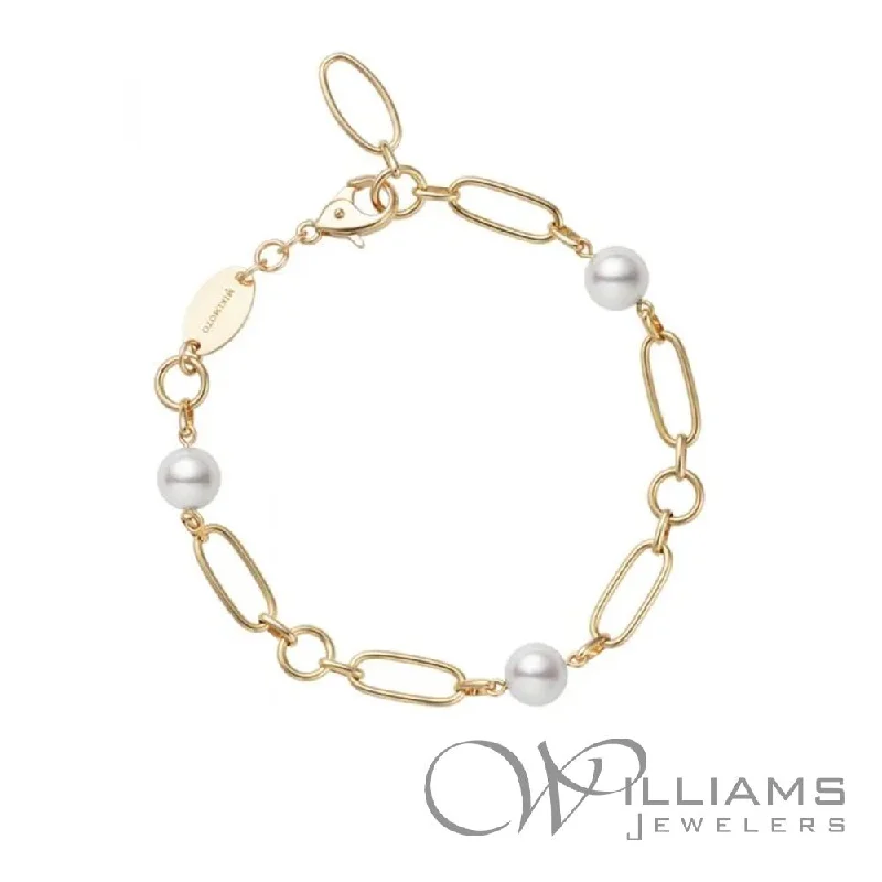 birthstone bangle bracelets for women -Mikimoto 18 Karat Pearl Bracelet