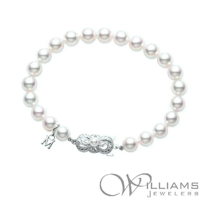 moon and star bracelets for women -Mikimoto 18 Karat Pearl Bracelet