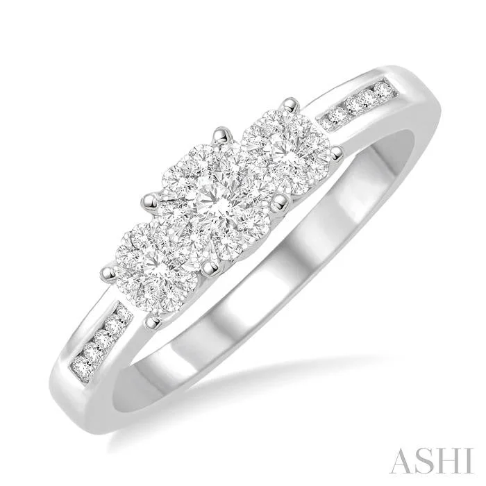 oval engagement rings for women -ROUND SHAPE PAST PRESENT & FUTURE LOVEBRIGHT ESSENTIAL DIAMOND RING