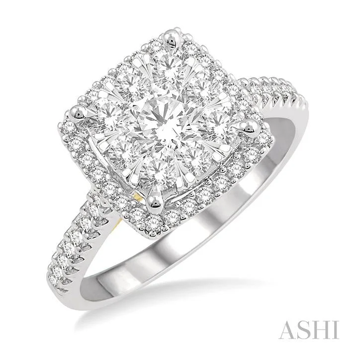 antique engagement rings for women -CUSHION SHAPE HALO LOVEBRIGHT ESSENTIAL DIAMOND ENGAGEMENT RING