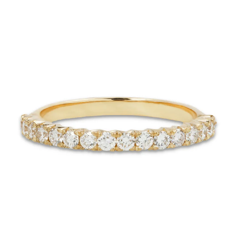 champagne diamond engagement rings for women -Yellow Gold & Diamond Band - "Avignon"