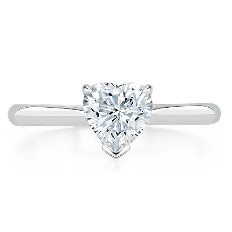 gemstone halo engagement rings for women -Heart Cut Moissanite Engagement Ring, Classic Style