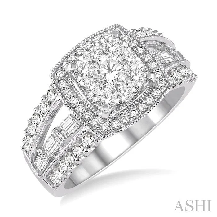 luxury custom engagement rings for women -CUSHION SHAPE HALO LOVEBRIGHT DIAMOND ENGAGEMENT RING