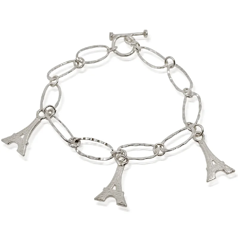 braided bracelets for women -Eiffel Tower Charm Bracelet from Taxco, Mexico