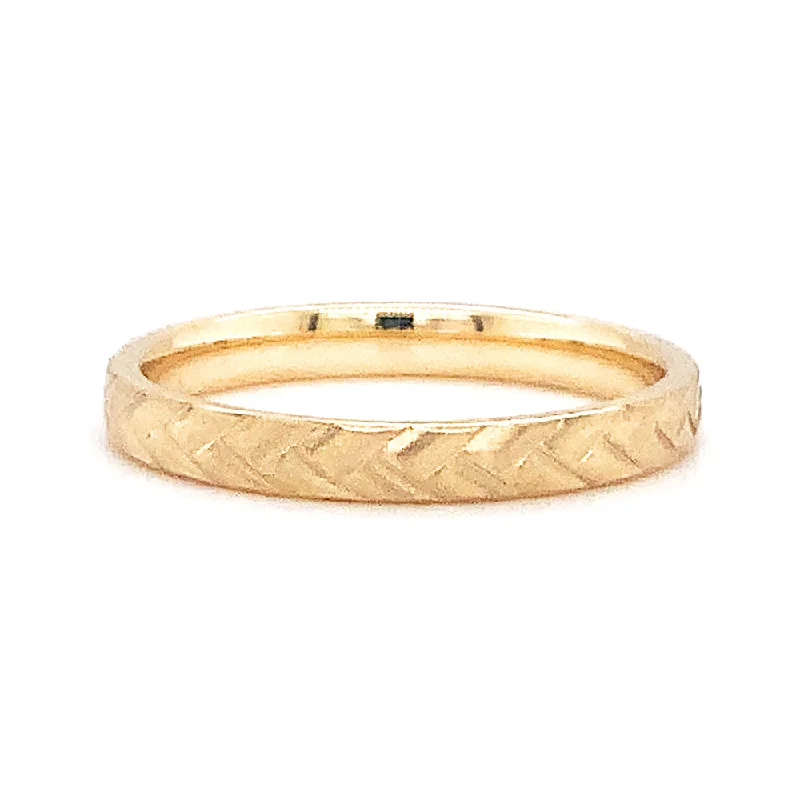 twisted band engagement rings for women -Yellow Gold Braided Wedding Band - "Weave"