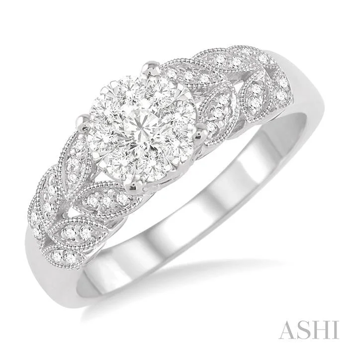 affordable engagement rings for women -ROUND SHAPE LOVEBRIGHT DIAMOND RING