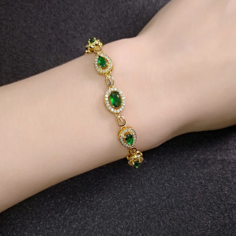 Green Stone Yellow Gold