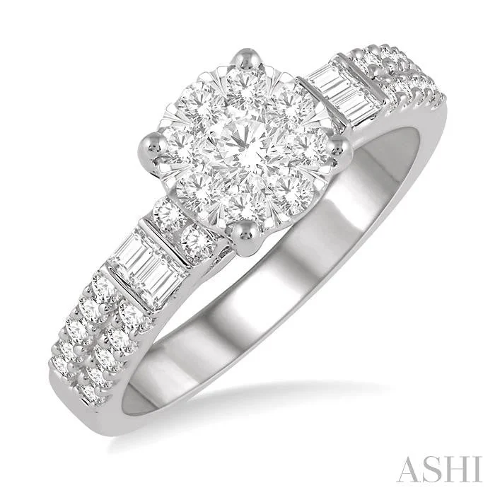 cushion cut engagement rings for women -ROUND SHAPE LOVEBRIGHT DIAMOND RING