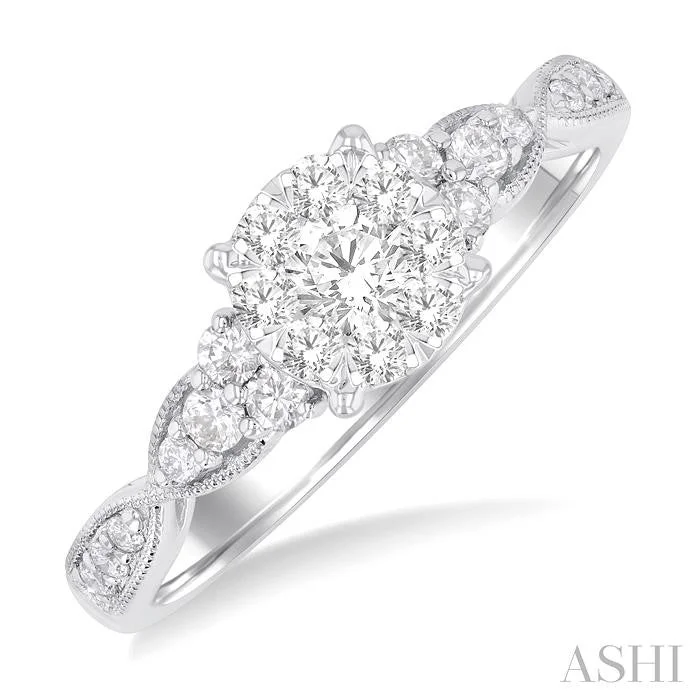 classic engagement rings for women -ROUND SHAPE LOVEBRIGHT DIAMOND ENGAGEMENT RING