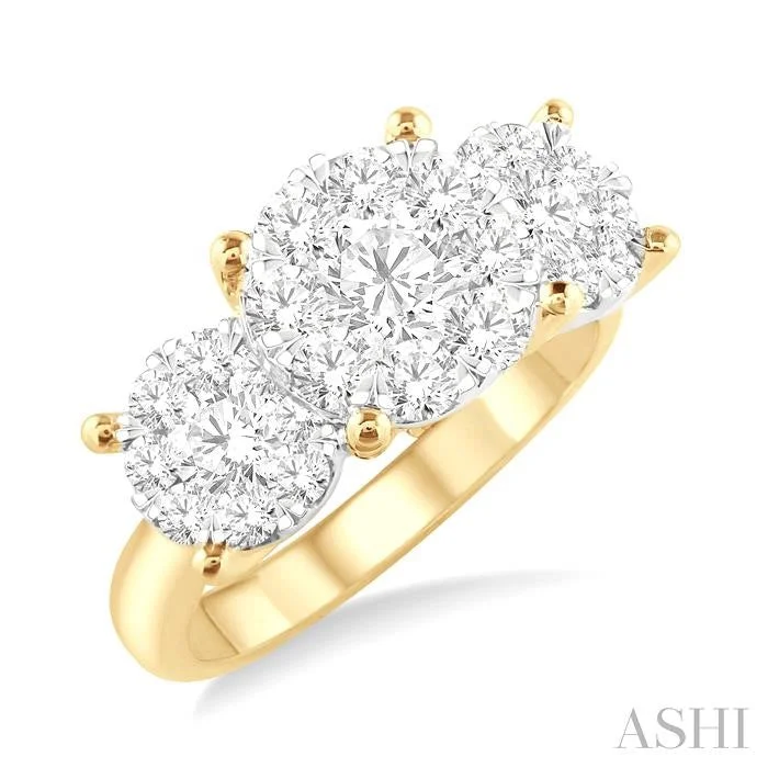 sustainable engagement rings for women -ROUND SHAPE PAST PRESENT & FUTURE LOVEBRIGHT ESSENTIAL DIAMOND ENGAGEMENT RING