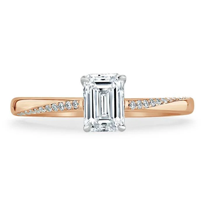 custom-designed engagement rings for women -Emerald Cut Moissanite Engagement Ring, Classic Style